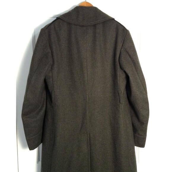 Vtg WW2 US Military Overcoat Mn 40 Green Wool Trench Dbl Breasted WWII 40s Heavy - Picture 5 of 10